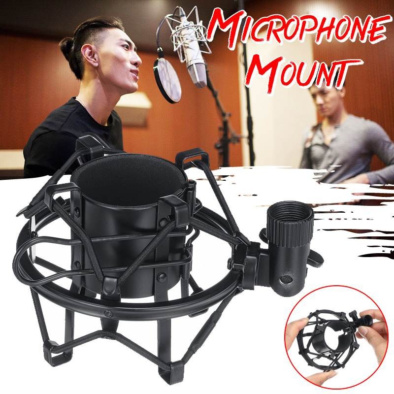 Holder Mic Pegangan Klip Besi Stand Microphone Shock Mount Shockproof