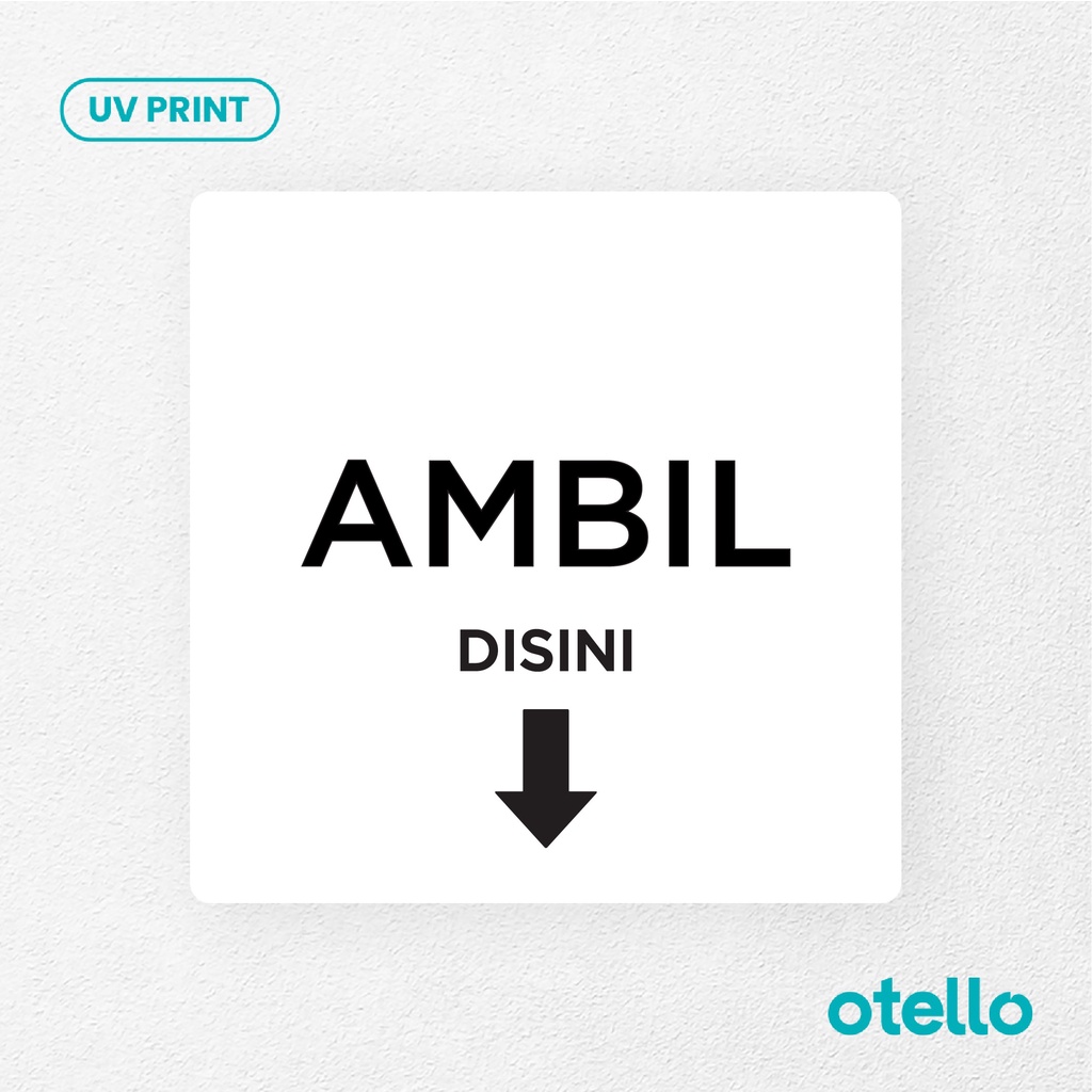 Ambil Disini Sign Board Akrilik Signage Sticker Papan Label Acrylic Restoran Wall Stiker Dinding Petunjuk Toko Restoran Cafe