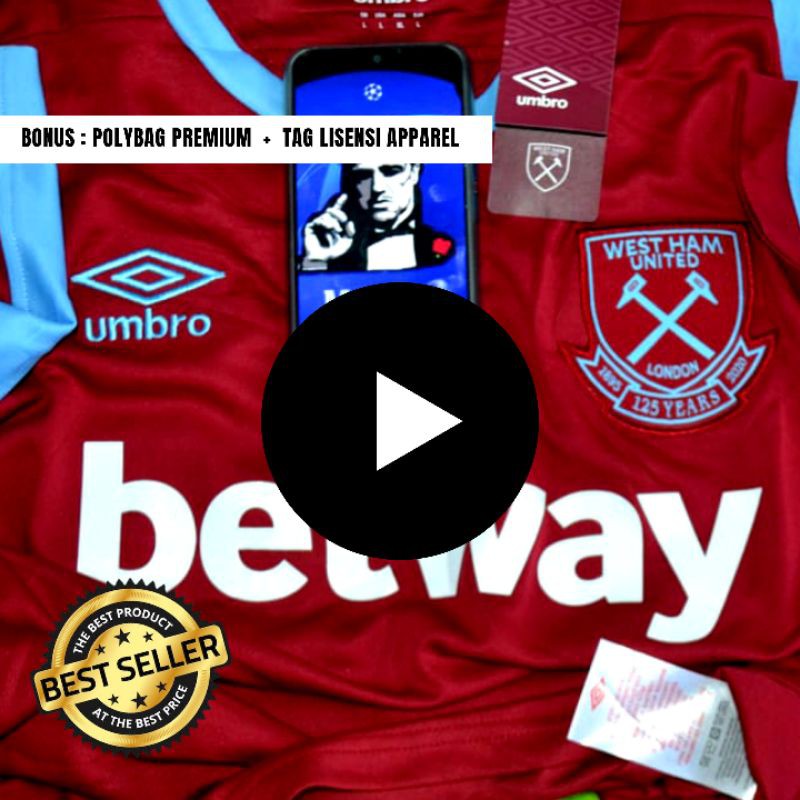 PREMIUM JERSEY WEST HAM HOME 2020 2021 IMPORT HIGH QUALITY TOP PRODUCT TERBARU BAJU BOLA ORI VERSION