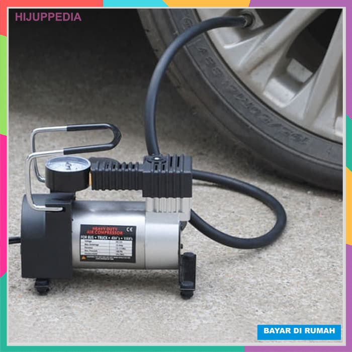 Pompa Ban Mobil Mini Tekanan 80psi Heavy Duty Air Compressor 12v DC