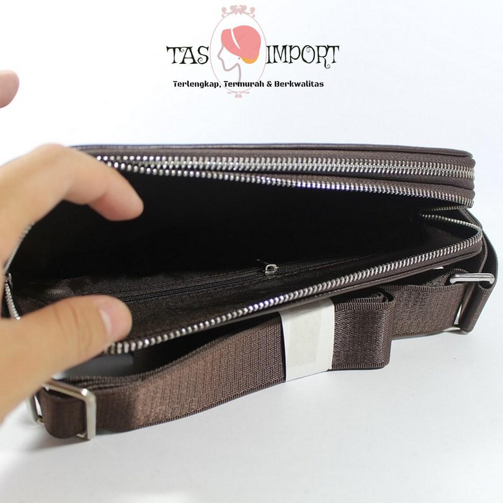Murah TAS SELEMPANG PRIA KANTOR CASUAL IMPORT BRANDED | AIGNER 651 BROWN