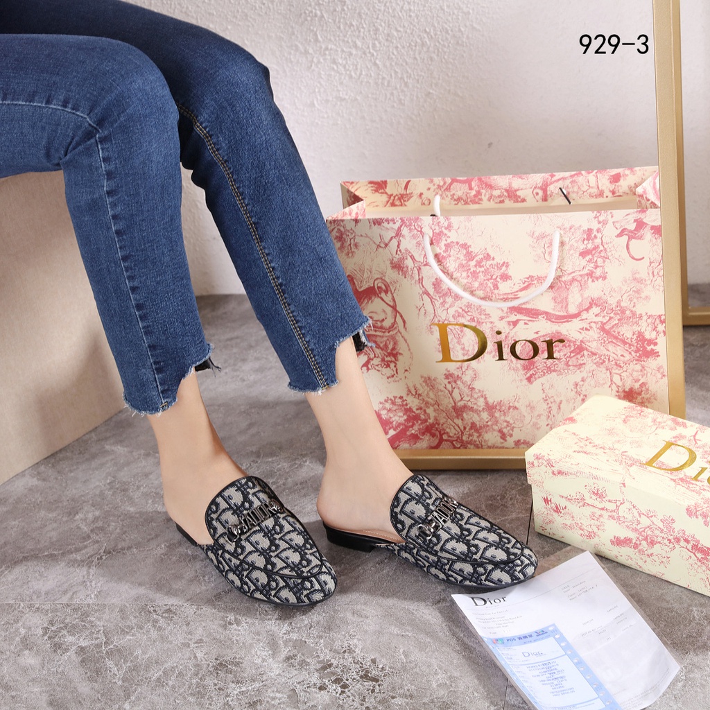 CD Flat Mules in Canvas #929-3 Tidak ada Paperbags