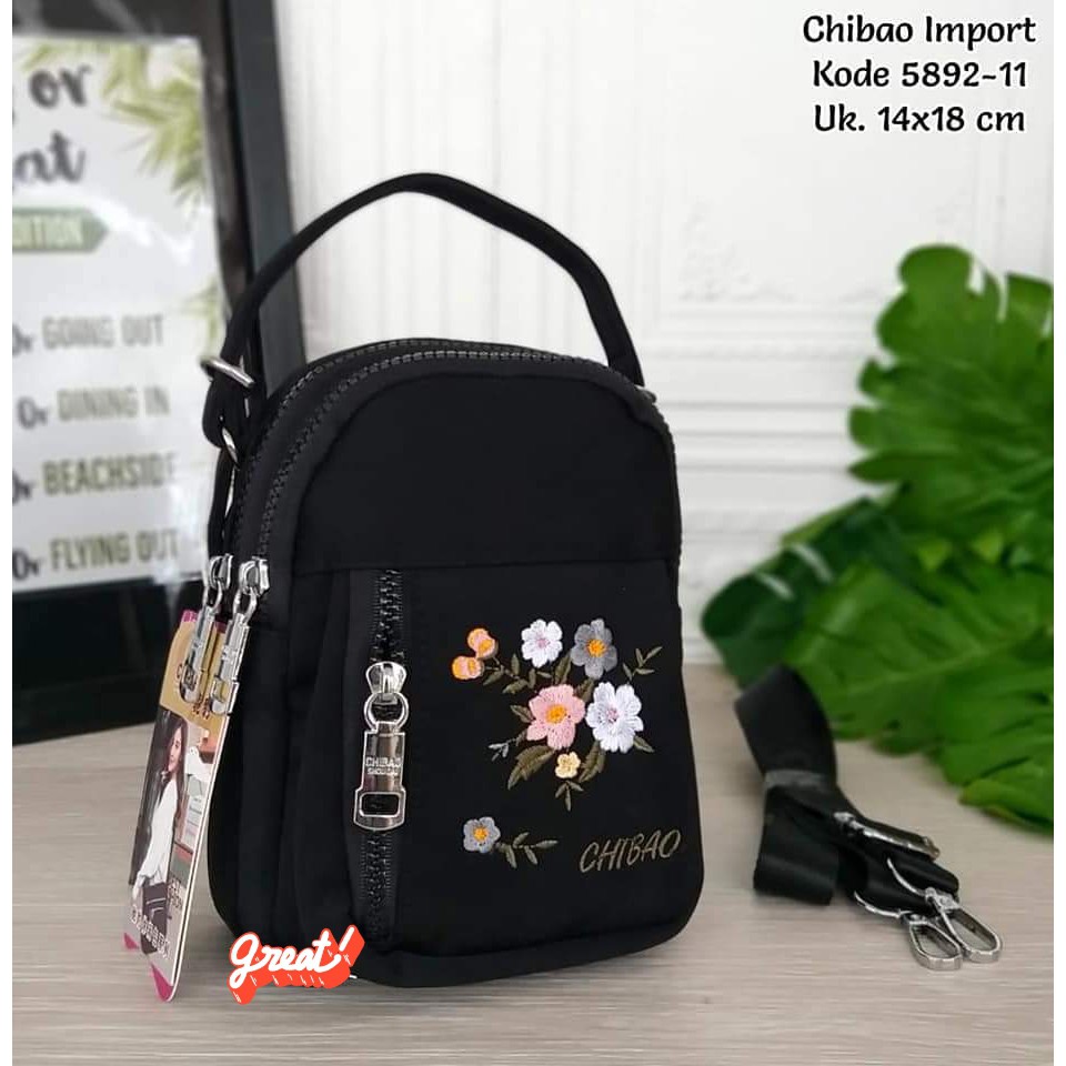 Tas Slempang Wanita tas Slempang mini Chibao 5892-11 Motif Bunga  CHIBAO TERBARU BISA BAYAR DITEMPAT