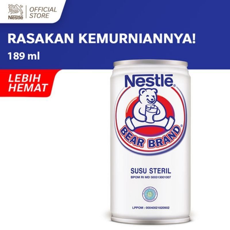 BEAR BRAND Susu Kaleng Susu Beruang Susu Steril 189ml