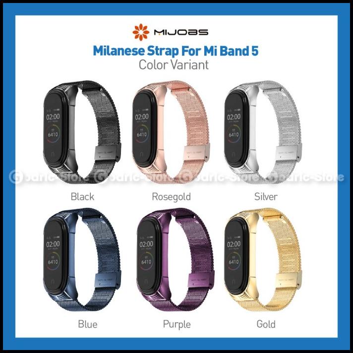 mijobs xiaomi mi band 4   3 milan stainless steel wrist strap original