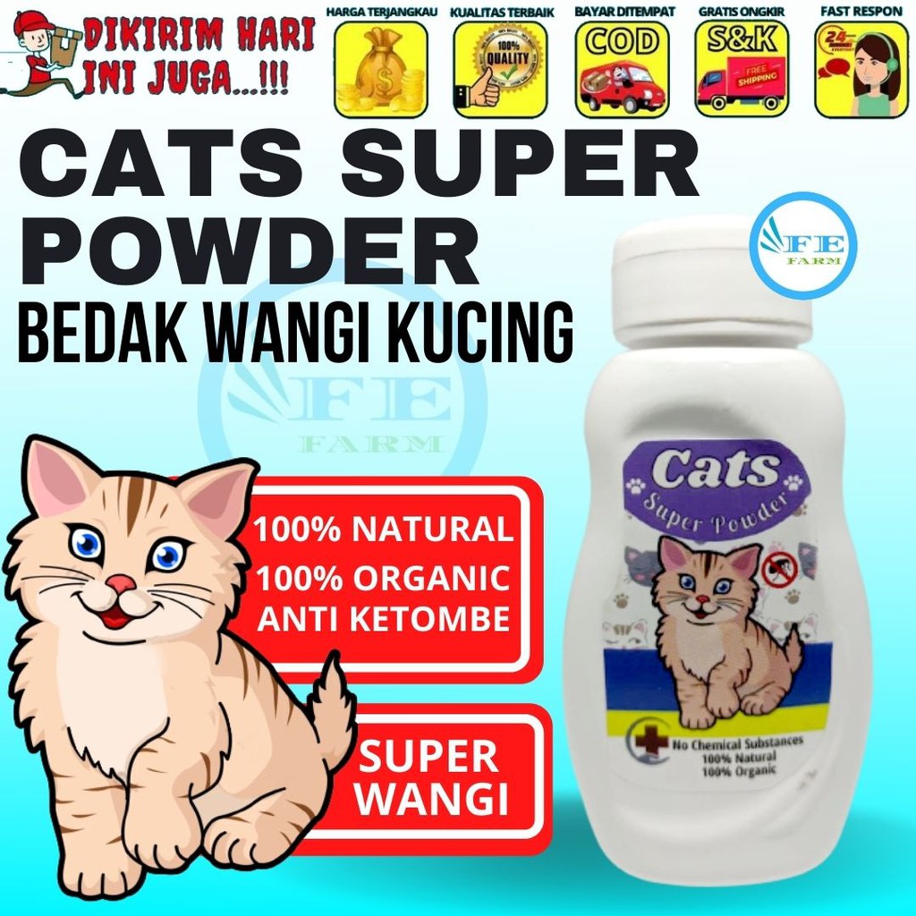 Bedak Wangi Anti Jamur Bau Kucing Cats Super Powder FEFARM