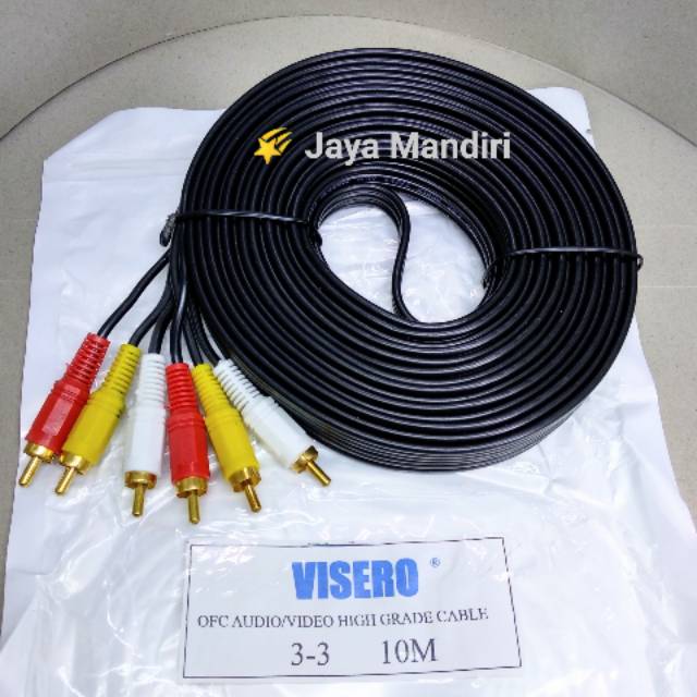 Kabel RCA 3 to RCA 3 10Meter Video AV / Kabel Merah Putih Kuning 10M