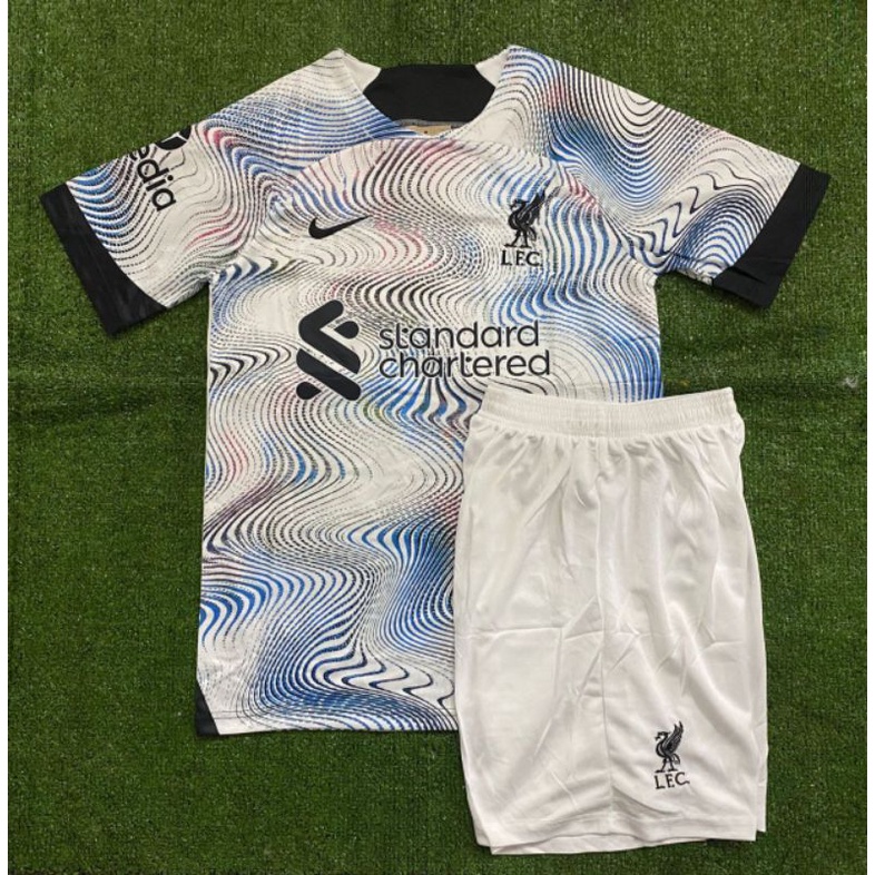 SETELAN STELAN BAJU CELANA LIVERPOOL AWAY  2022  / 2023 BAJU BOLA OLAHRAGA GRADE ORI IMPORT 22-23