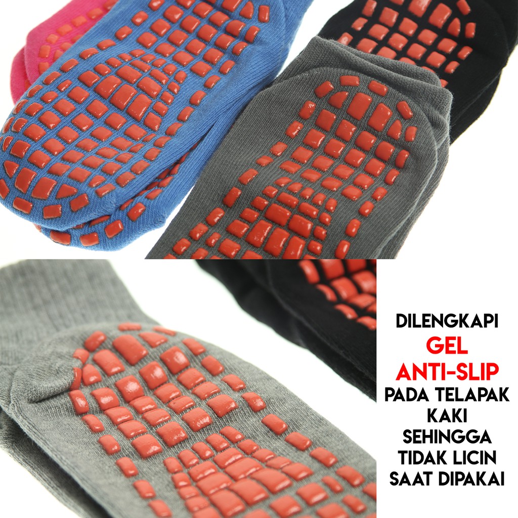 Kaos Kaki Panjang Pendek Semata Kaki Yoga Pilates Antislip Socks Gel-2