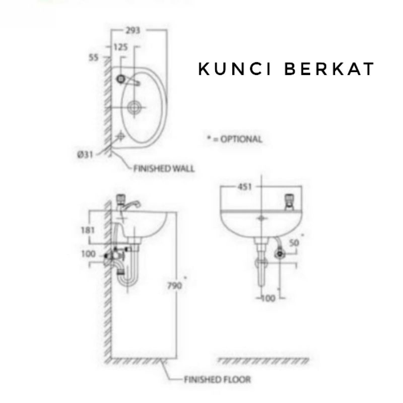 Wastafel American Standart/Wastapel/Tempat cuci tangan/Amstad