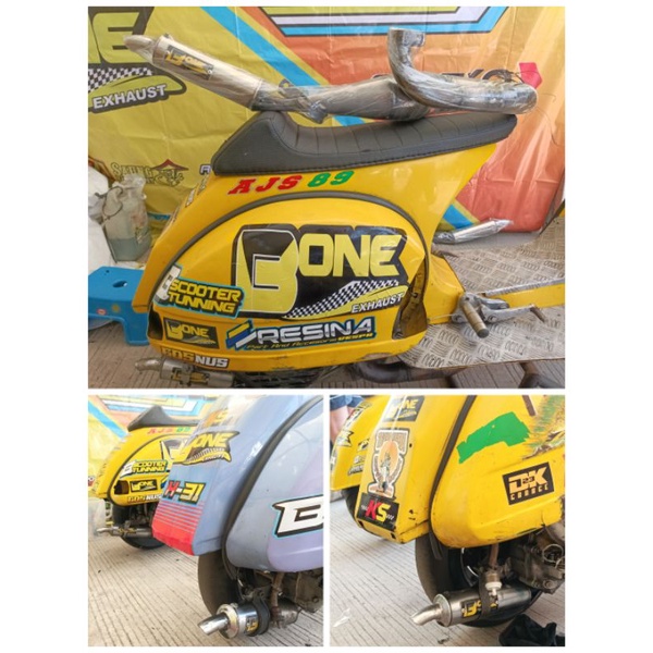 knalpot racing vespa buang kanan kompetisi kualitas bagus from B'ONE EXHAUST