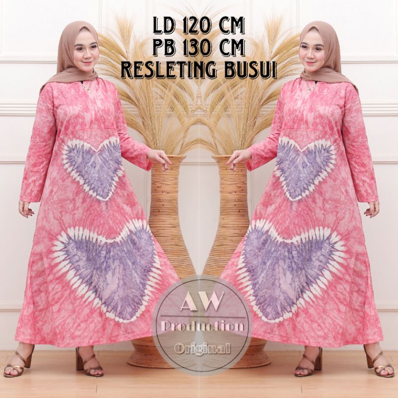 LONG-LOVE DRESS KAOS JUMBO ABSTRAK PANJANG SEMATAKAKI KEKINIAN BUSUI RESLETING ADEM MURAH