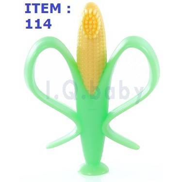 IQ Baby 2 in 1 Corn Silicone Teether and Toothbrush/ gigitan bayi