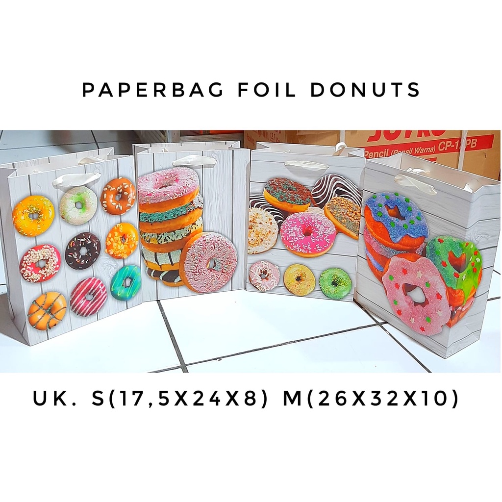 

PaperBag / Tas Kertas / Goodie Bag Motif Donuts 1249S [KECIL]