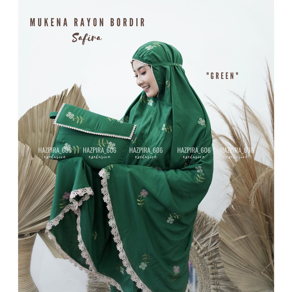 MUKENA DEWASA KATUN RAYON BORDIR SAFIRA JUMBO