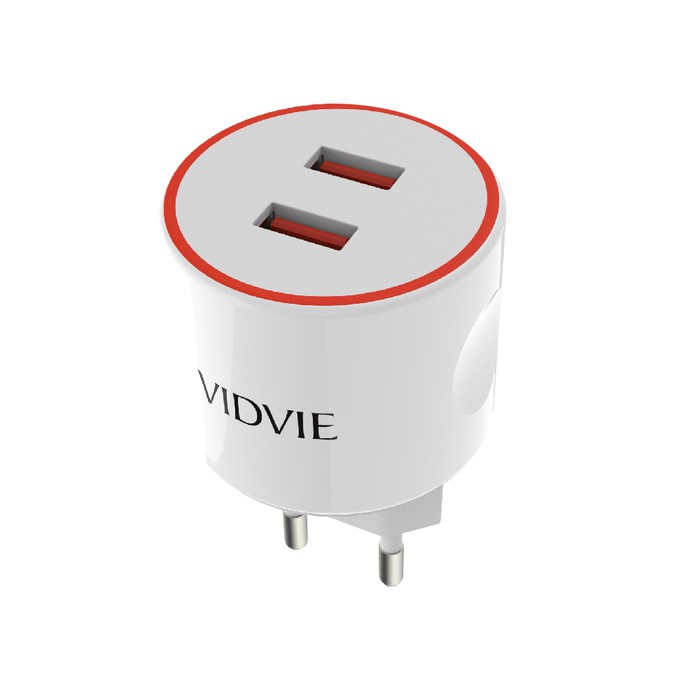 Charger Travel VIDVIE 2 Port usb PLE210 V8 with Micro usb cable - Wall Charger dual usb