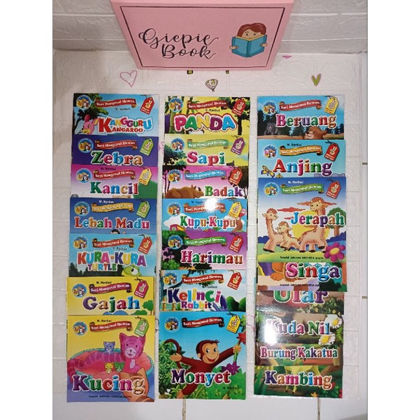 BUKU DONGENG ANAK SERI MENGENAL HEWAN BERGAMBAR BERWARNA DAN 2 BAHASA
