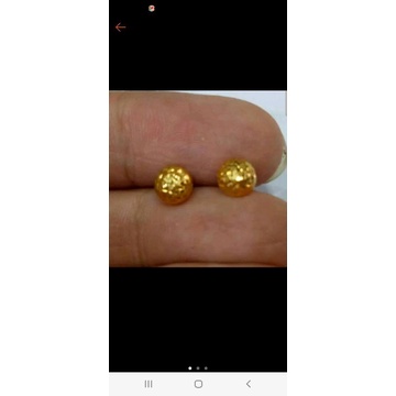 anting paku elegant emas asli