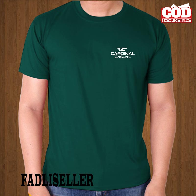 BAJU KAOS PRIA WANITA LENGAN PENDEK / BAJU KAOS CARDINAL CASUAL LOGO DAN TEXT PUTIH / BAJU KAOS DIST