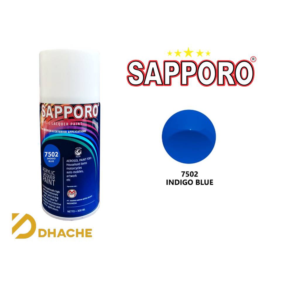 Cat Semprot Sapporo Paint Indigo Blue 7502/biru/cat semprot / pylox / pylok