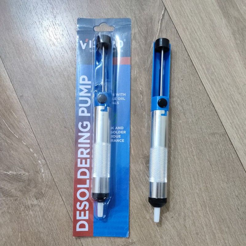 Atraktor Penyedot Timah Sedotan Timah Solder Sucker Desoldering Pump Biru