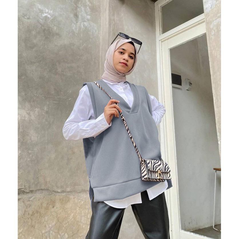 1KG MUAT 6PCS | IVY VEST OUTWEAR LUARAN HITS OOTD SELEBGRAM FASHION GROSIR MURAH WANITA