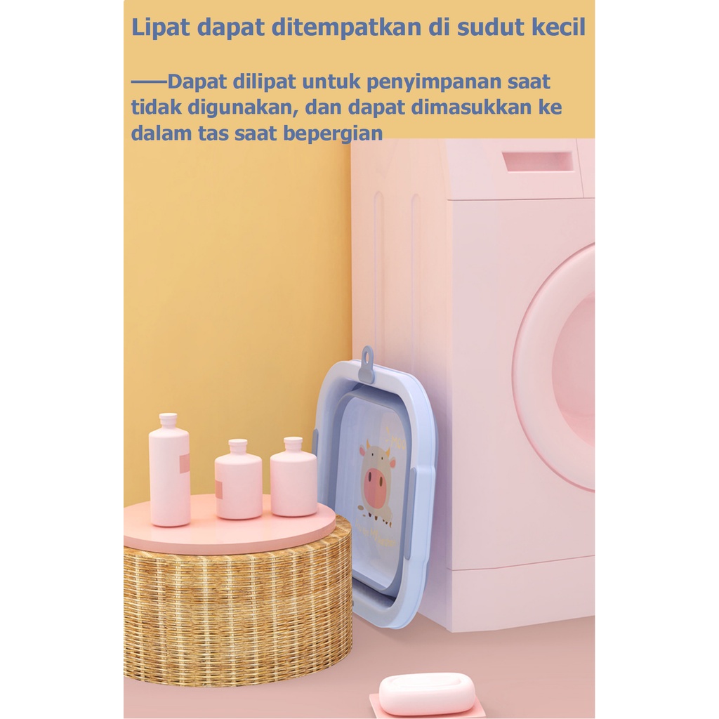 Lipat Baskom Wastafel Rumah Asrama Mahasiswa Plastik Portabel Perjalanan Wisata Baby Laundry Baskom