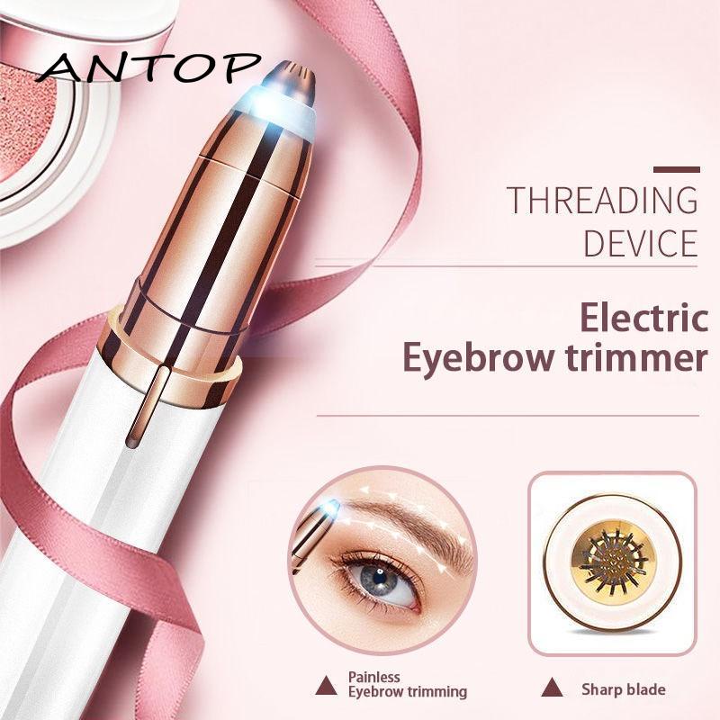 Alat Cukuran Pencukur Alis Elektrik Tanpa Rasa Sakit Eyebrow Hair Trimmer Bulu Muka Tanpa Painless Electric ANTOP