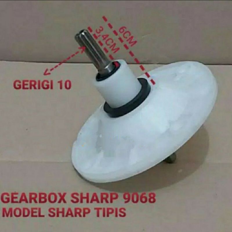 Gerbox mesin cuci , Gearbox SHARP  , Gearbok Gigi 10 + puly