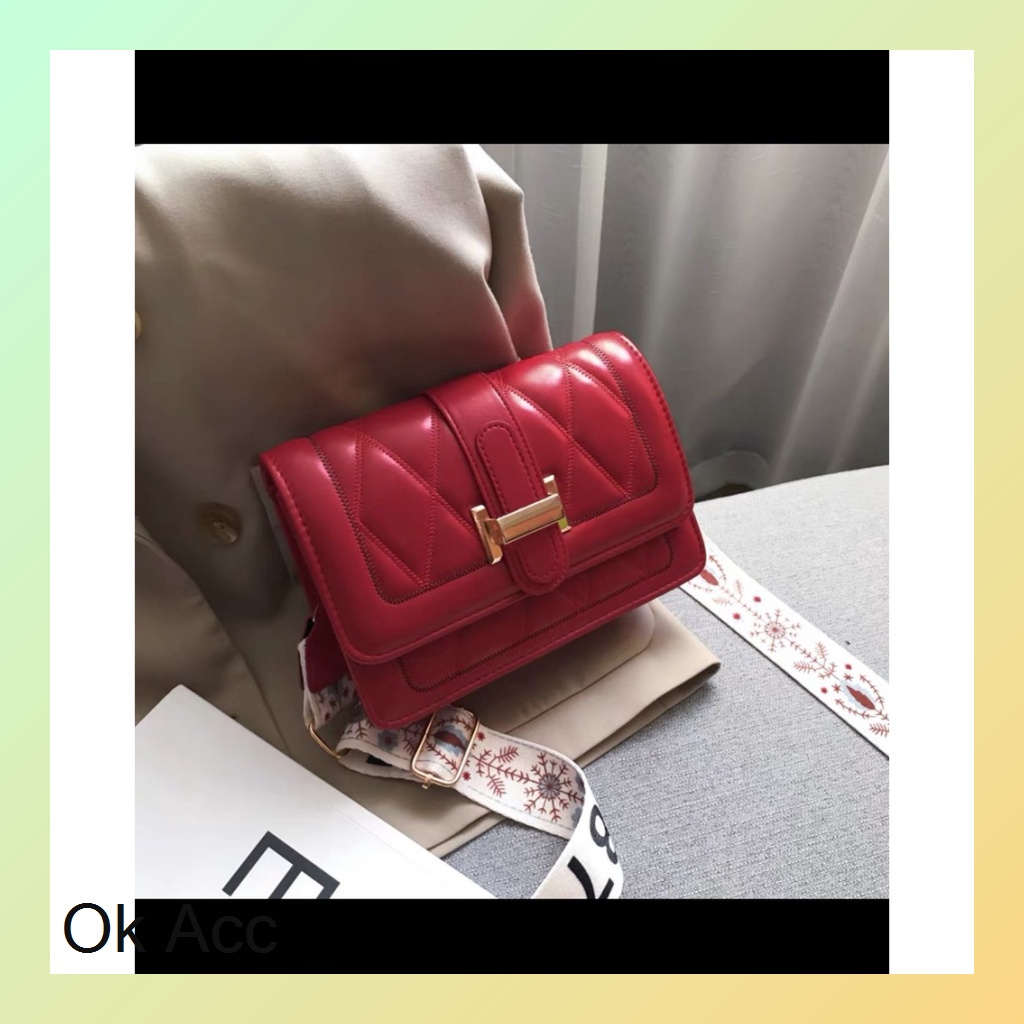 FT08 Fashion Tas Wanita Tas selempang Merah maroon Elegan Cantik Tas Bahu cewek trendi