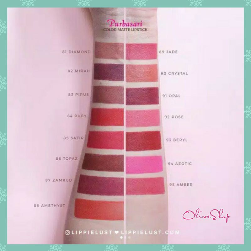 OliveShop ❤ Purbasari Lipstick Color Matte Lipstik Colour Matte