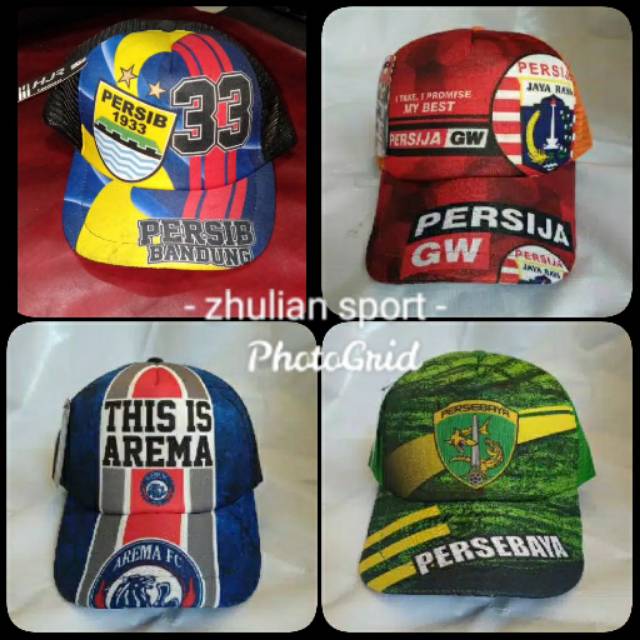 Topi suporter bola club persija jakmania arema aremania persebaya bonek persib viking murah