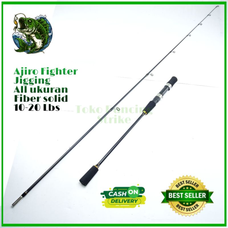 joran jigging fiber solid ajiro fighter 150 165 180 198 cm