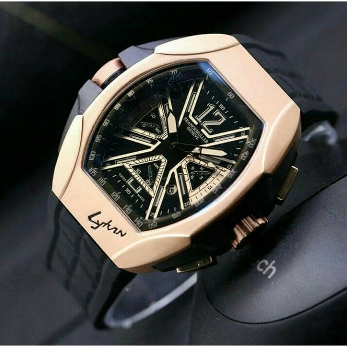jam tangan pria frank muller jtr 1022 black gold