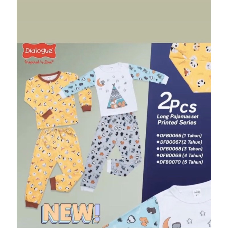 Dialogue Baby 2 Pcs Long Pejamas Set Printed