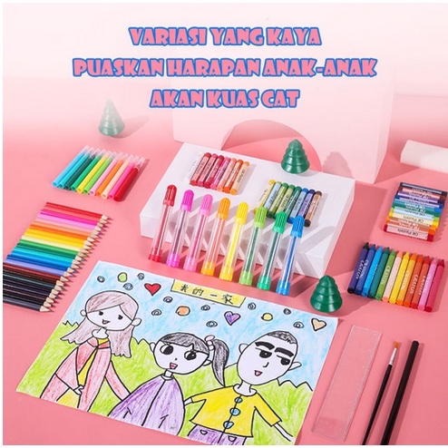 

Crayon isi 208 Alat Menggambar Anak Krayon Pensil Warna Set isi 208