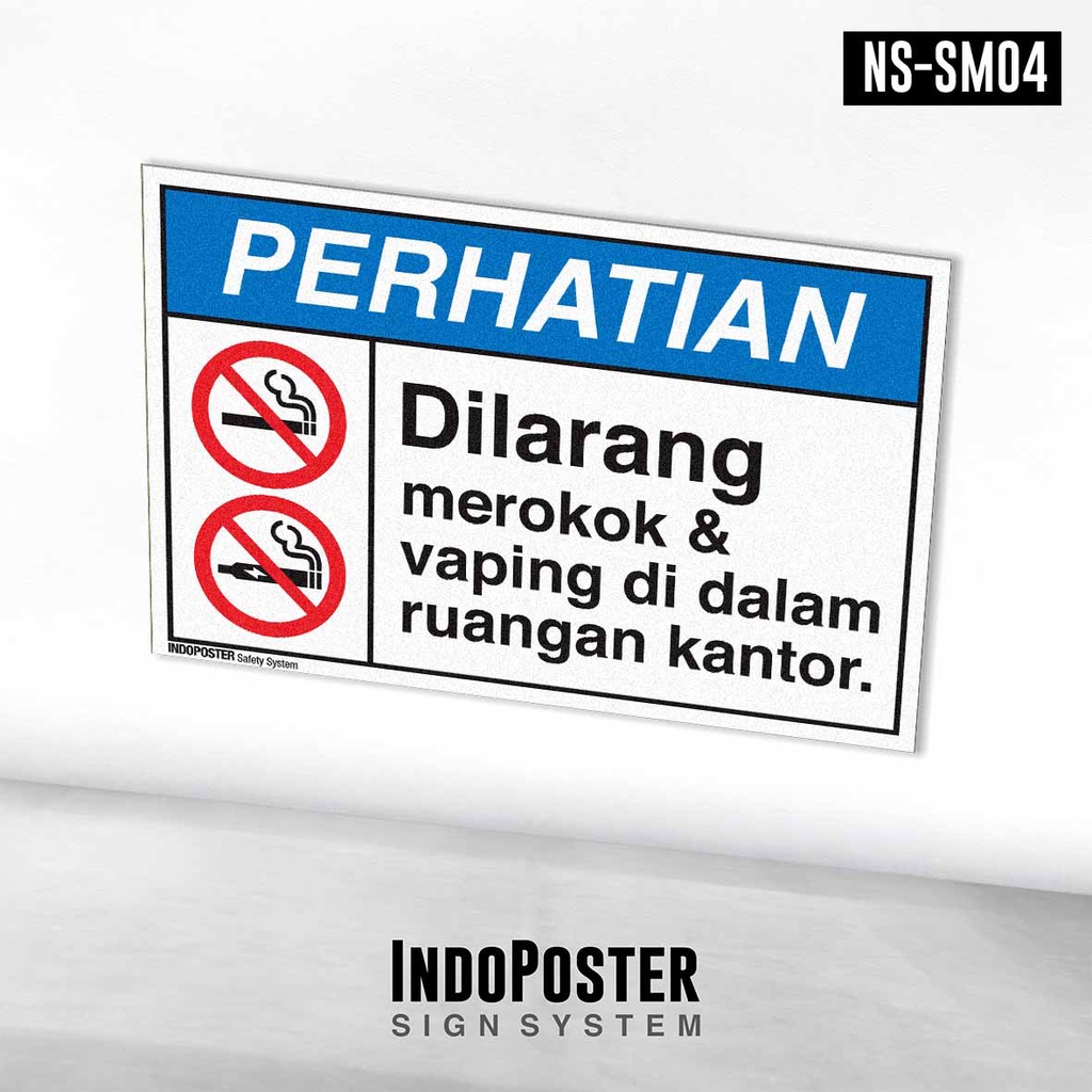 

Safety Sign K3 ANSI Dilarang Merokok dan Vaping di dalam ruangan kantor