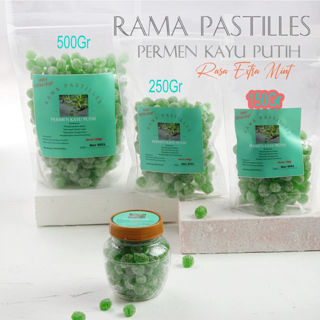

Permen Rasa Kayu Putih 150 gram Original dan Ekstramint Jadul Pedas Manis Rama Pastilles