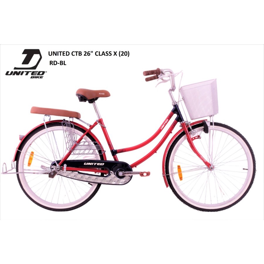 SEPEDA MINI UNITED CLASS X 20 CITY BIKE CTB KERANJANG PEREMPUAN DEWASA GRAB GOJEK INSTAN