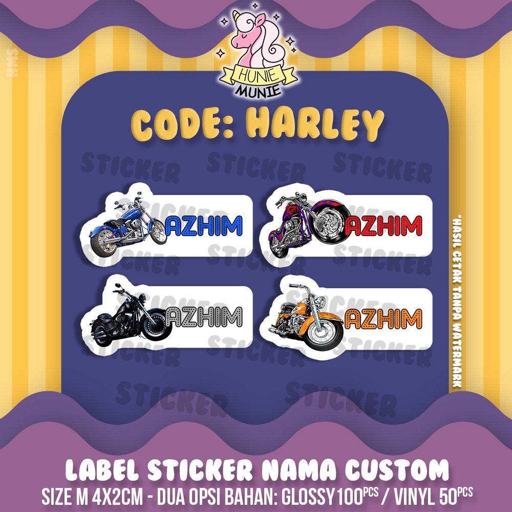 

Sticker Nama Custom - Harley Davidson Motor Motorcycle (100pcs+) Stiker