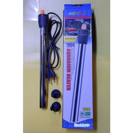 Heater Ginga 100 watt Staibless Steel / Heater Aquaman 100 watt Stainless Steel , Penghangat Air Akuarium/Kolam