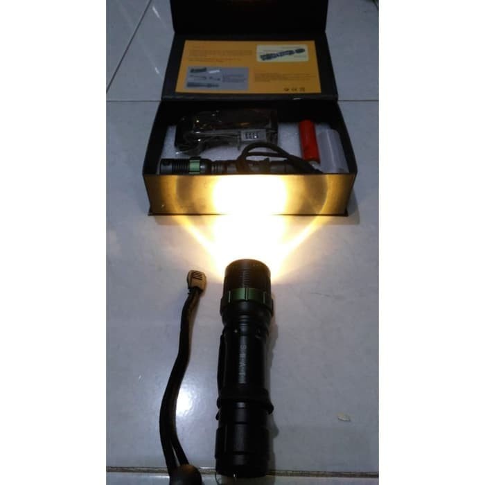 Senter TACTICAL BERBURU OUTDOOR ADVENTURE POWERSTYLE 8455 KUNING R9A0 Super Terang COD Flashlight Se