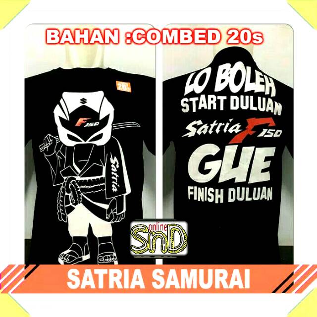 baju kaos hitam suzuki satria fu f150 samurai distro komunitas club motor  cowok pria