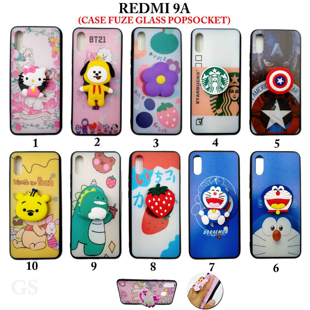 Case REDMI 8A 9A Y3 6 PRO A2 LITE  NOTE 7 Note 8 Pro 9 Note 9 Pro Case Fuze Glass Popsocket