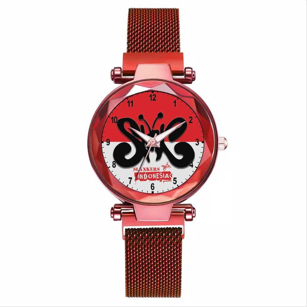 Jam Tangan Wanita Custom - SLANK-SLANKY MOTIF 8 Free Box &amp; Batre Cadangan