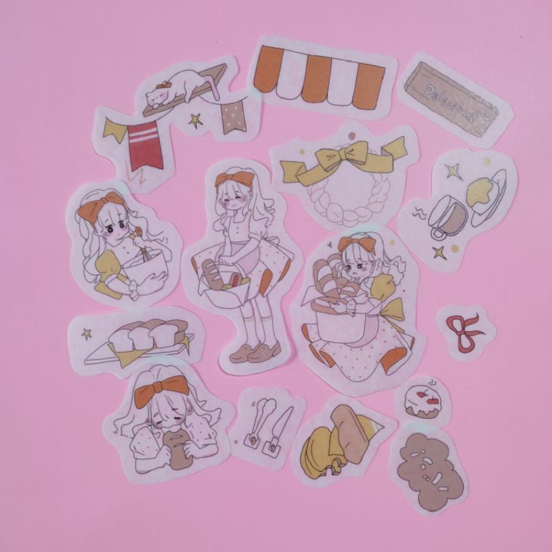 

WASHI STIKER JOURNALING SCRAPBOOK BAKING GIRL