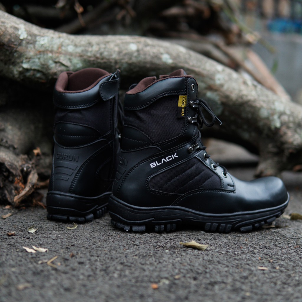 SEPATU MUNCAK PRIA BLACK FORCE CHEAP TINNGI UJUNG BESI TRACKING TACTICAL SAFETY SHOES - BISA COD