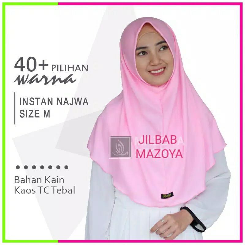 JILBAB INSTAN / KHIMAR NON PET / BAHAN KAOS JILBAB MAZOYA
