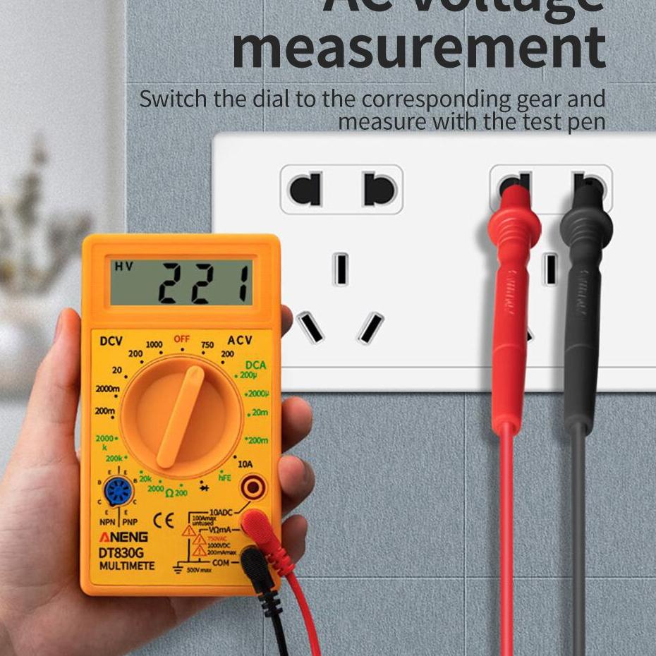 Lagi Tren.. DT830B DT830G MULTIMETER MULTI TESTER AVO METER PROBE DIGITAL DISPLAY SIAP PAKAI bisa CO