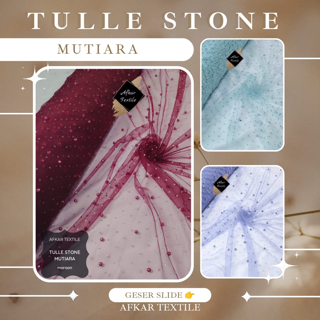 Kain Tille Stone / Tulle Stone / Tille Polos Mutiara Stone / Tille Swaroski